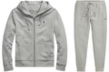 Polo Ralph Lauren Double-Knit Full-Zip Hoodie and Double-Knit Jogger Pant Set (Light Sport Heather)