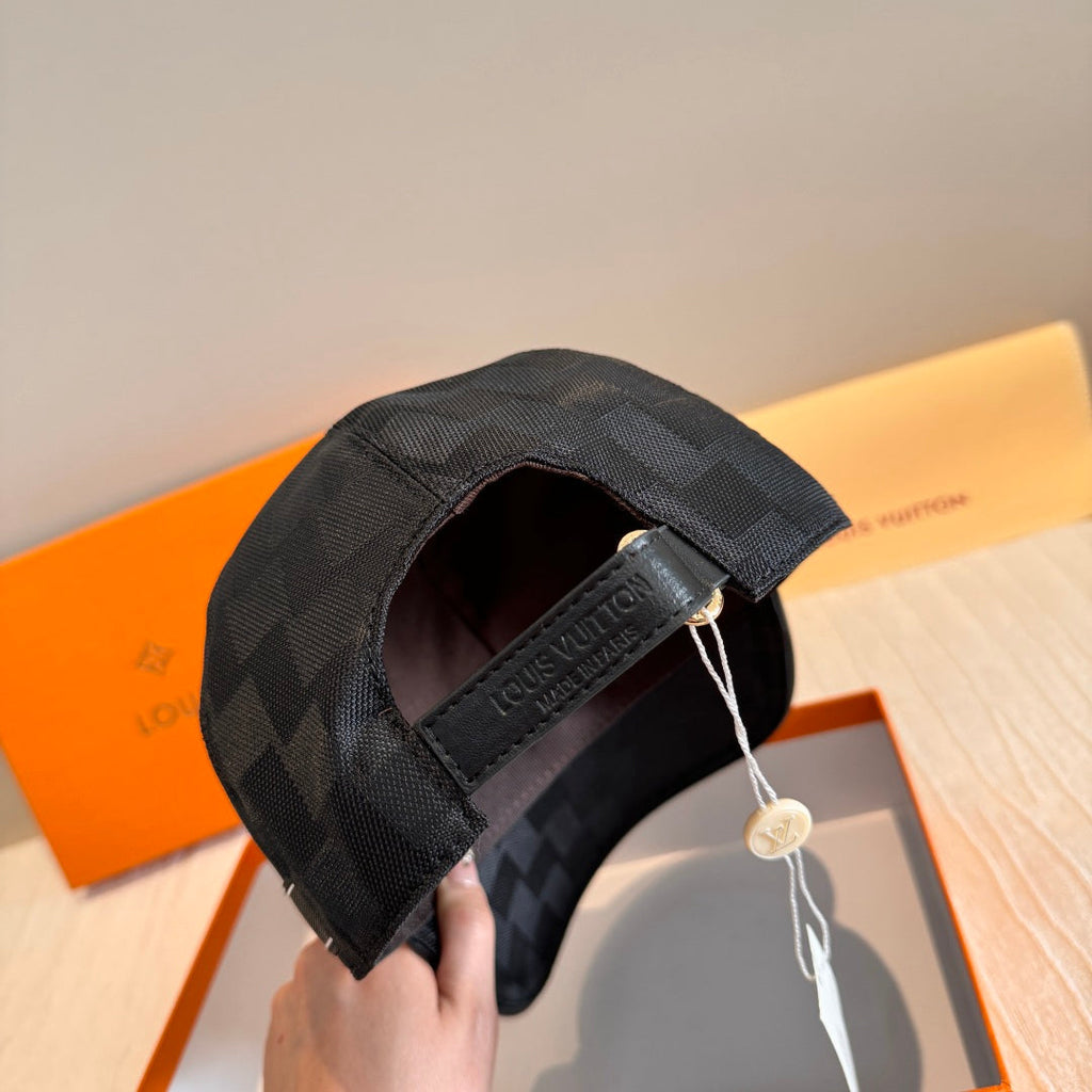 Classic Checkerboard Black Baseball Cap