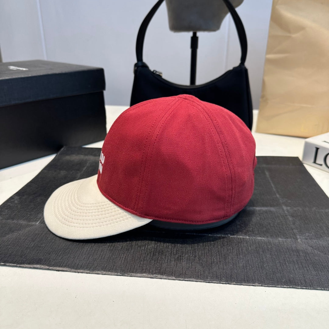 Embroidered Baseball Cap with Contrasting Brim