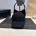 Tonal Embroidered Baseball Cap — Black