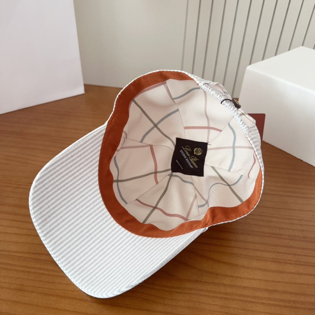Ultra-Lightweight Pinstripe Baseball Cap - Breathable Summer Crest Hat